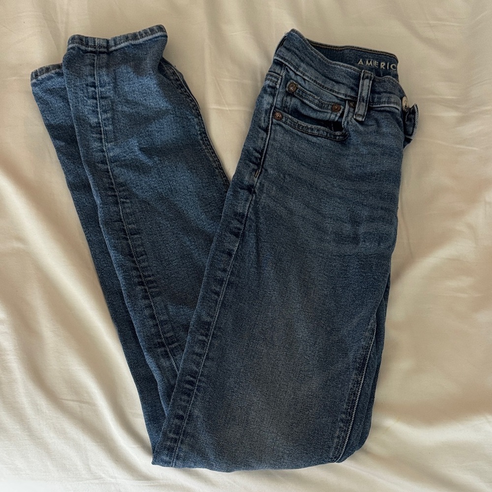 American Eagle Outfitters Women's Dark Blue Skinny Jeans